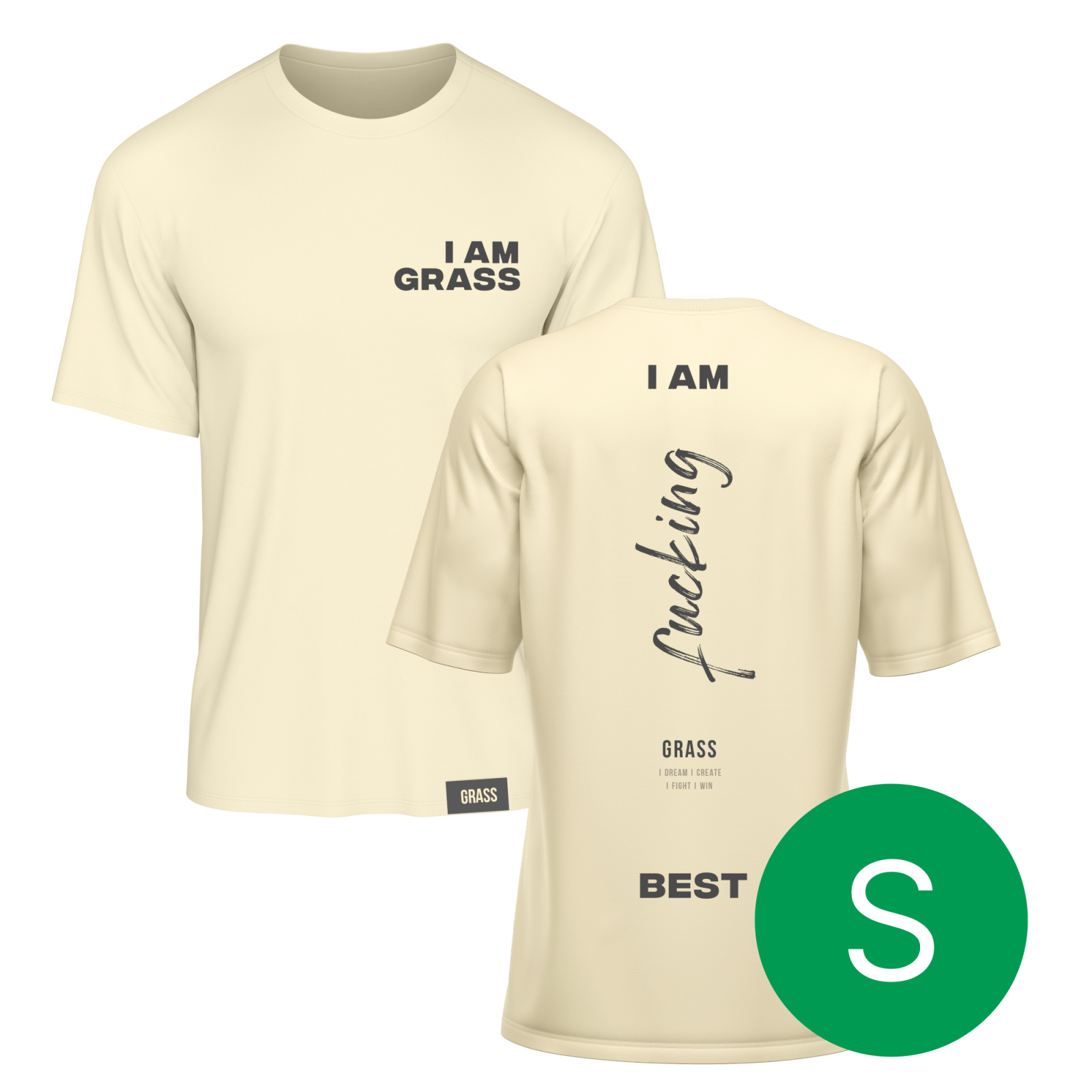 

Футболка I AM GRASS бежевая размер S, ST-1253