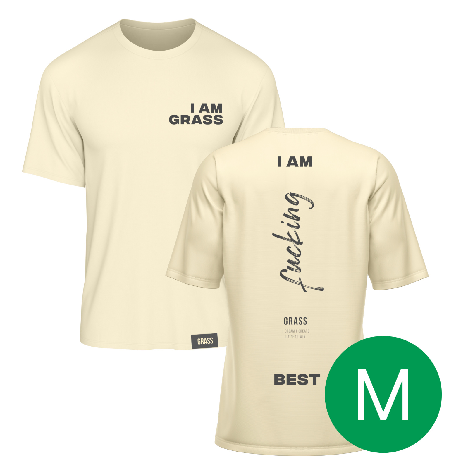

Футболка I AM GRASS бежевая размер M, ST-1254